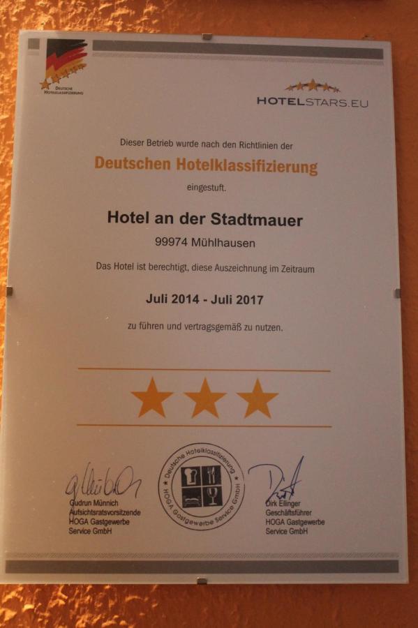 Hotel An Der Stadtmauer Mühlhausen Esterno foto